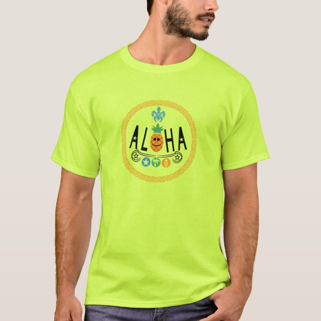Aloha Pineapple Design - Men's Basic T-Shirt (Front)