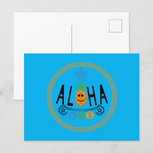Aloha Pineapple Design - Standard Postcard