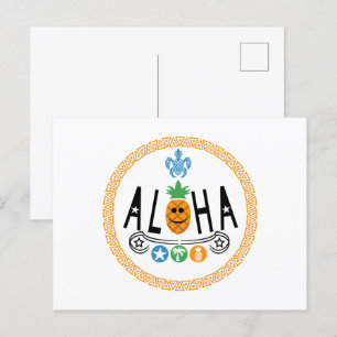 Aloha Pineapple Design - Standard Postcard