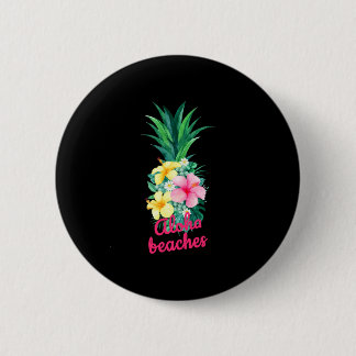 Aloha pineapple flowers aloha hawaii vintage 6 cm round badge