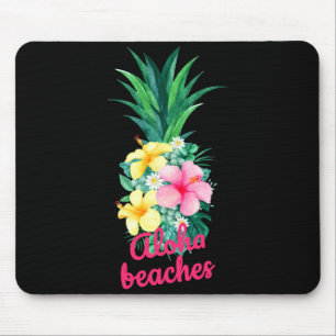 Aloha pineapple flowers aloha hawaii vintage mouse pad