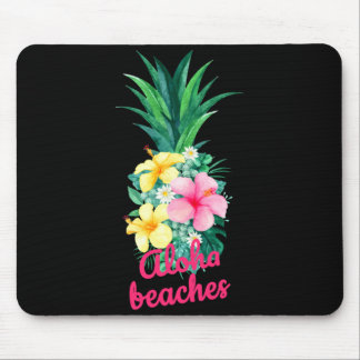 Aloha pineapple flowers aloha hawaii vintage mouse pad