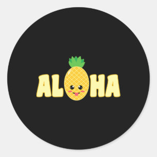 Aloha Pineapple Hawaii Shirt Beaches Hawaiian Frui Classic Round Sticker