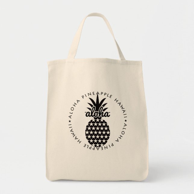 aloha pineapple hawaii shoppingbag tote bag (Front)