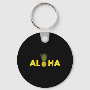 Aloha Pineapple Hawaii Vacation Beach Tropical  Key Ring
