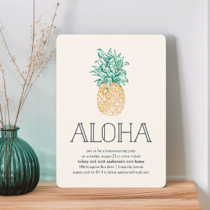 Aloha Pineapple Housewarming Party Invitation