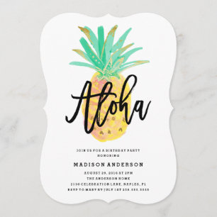 Aloha Pineapple Party Invitation