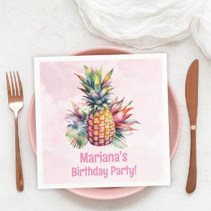 Aloha Pineapple Summer Birthday Party Napkin