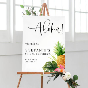 Aloha Pineapple Summer Bridal Luncheon Welcome Poster