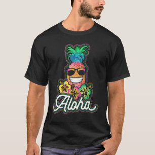 Aloha Pineapple Sunglasses Hawaiian Beach Summer V T-Shirt