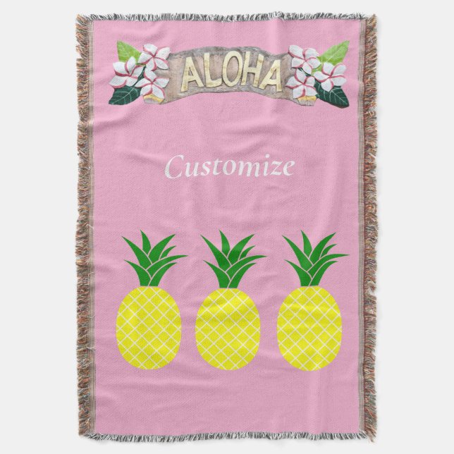 Aloha Pineapple Thunder_Cove Throw Blanket (Front Vertical)