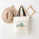 Aloha Pineapple | Wedding Welcome Bag<br><div class="desc">Welcome guests to your Hawaii or destination wedding with these chic and modern personalised tote bags. Design features "aloha" in modern handwritten calligraphy script overlaid on a green and yellow pineapple illustration. Add your names and wedding date in curved text above and below the central design.</div>