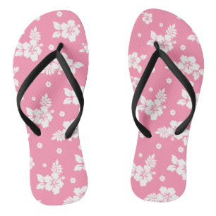 Aloha Pink Classic Hawaiian Seamless Pattern Thongs