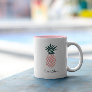 Aloha Pink Pineapple Two-Tone Coffee Mug
