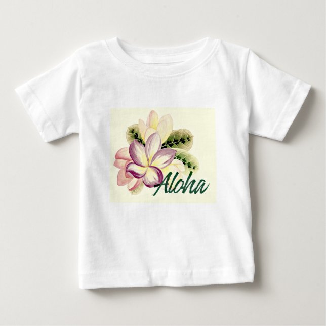 Aloha Plumeria Baby T-Shirt (Front)