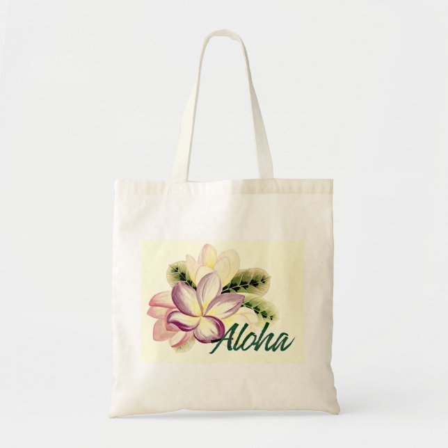 Aloha Plumeria Tote Bag (Front)