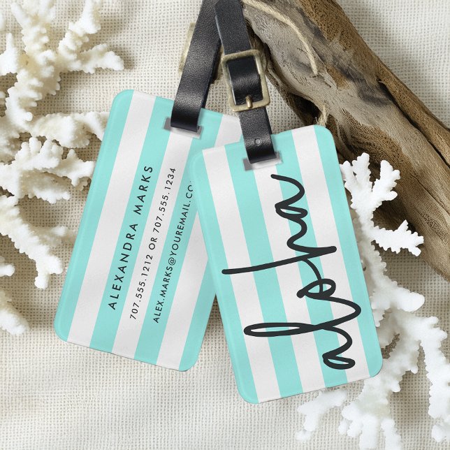 Aloha | Pool Blue Personalised Luggage Tag (Creator Uploaded)