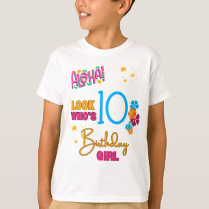 Aloha Pool Summer Birthday Party Colourful Theme T-Shirt