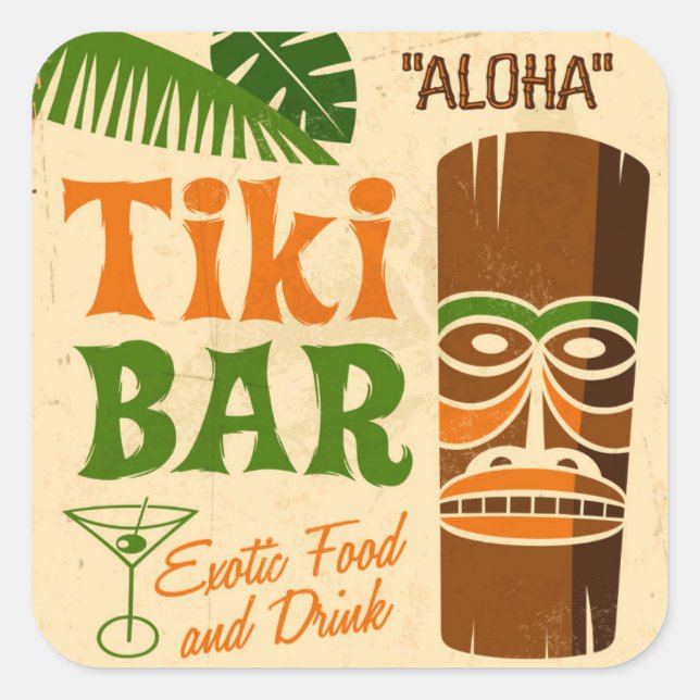 Aloha Poster Square Sticker (Front)