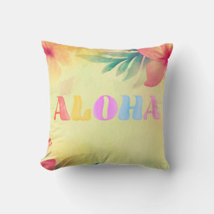 Aloha Pretty Hawaiian Floral Print Cushion