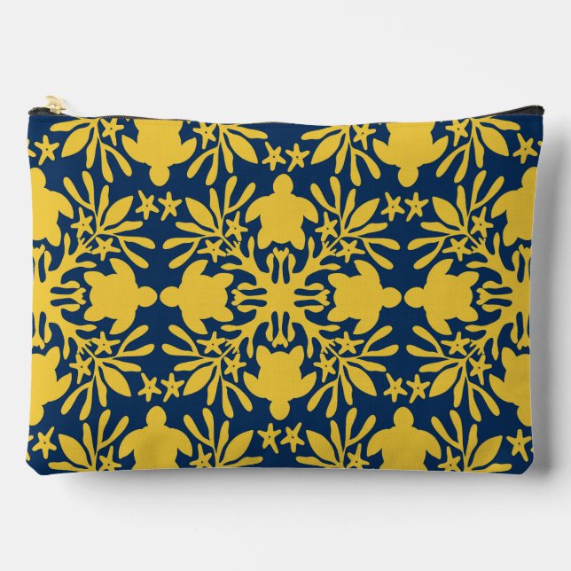 Aloha print hawaiian quilt honu accessory pouch (Front)