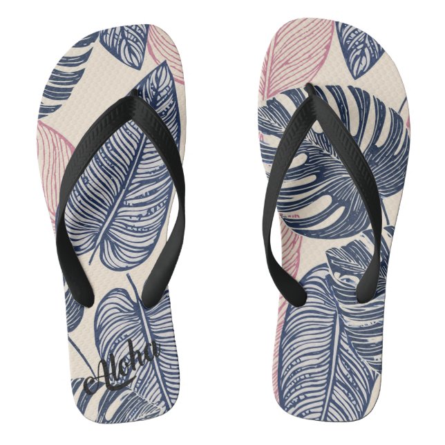 Aloha print slippers - flip flops (Footbed)