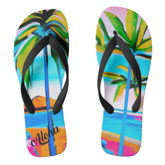 Aloha print slippers - flip flops (Footbed)