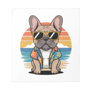 Aloha Pup Cool French Bulldog Beach Vibes Notepad