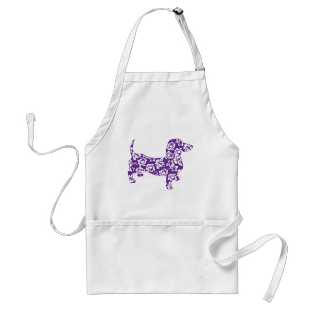 Aloha Purple Doxie Dachshund Standard Apron (Front)