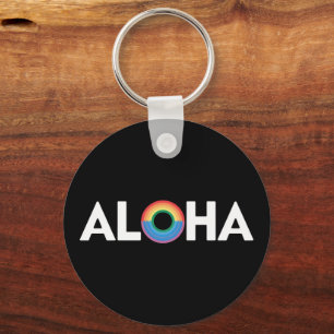 Aloha Rainbow Island Hawaii Pride LGBTQ Key Ring