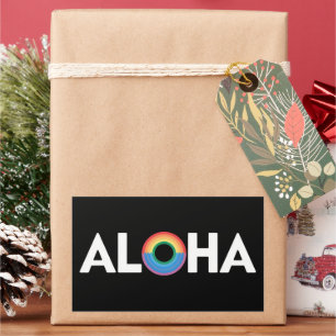 Aloha Rainbow Island Hawaii Pride LGBTQ Rectangular Sticker