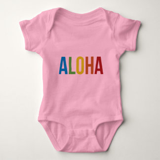 Aloha Rainbow Pink Baby Bodysuit