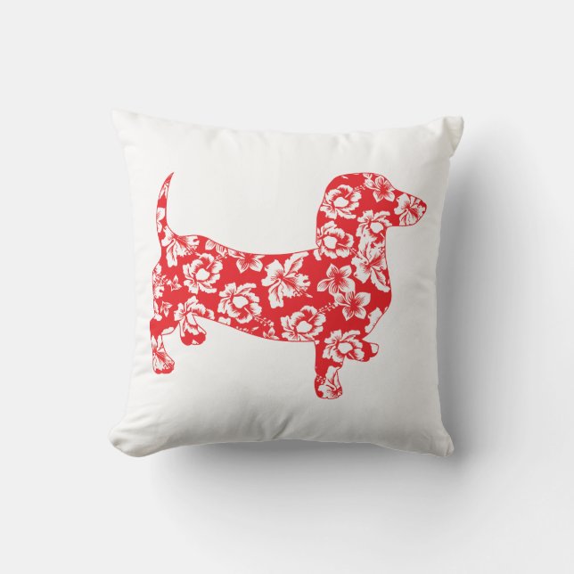 Aloha Red Doxies Cushion (Front)