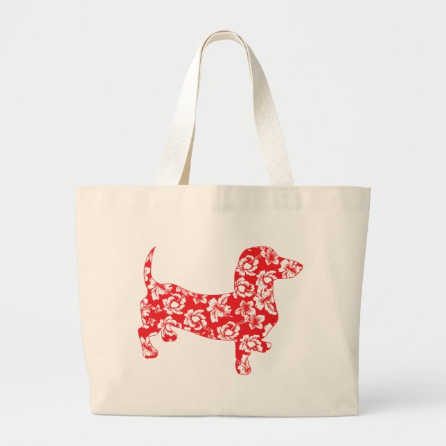 Aloha Red Doxies Large Tote Bag (Front)