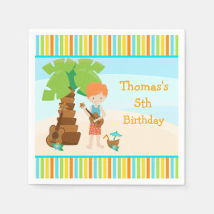 Aloha Red Hair Boy Party Napkin