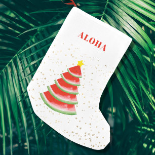 Aloha Red Watermelon Tree Small Christmas Stocking