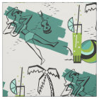 ALOHA: RETRO BEACH GRAPHIC in AQUA and GREEN