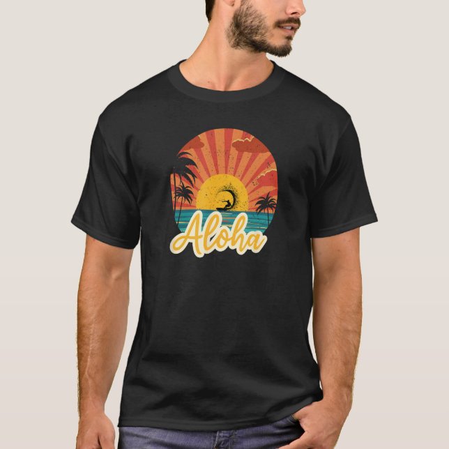 Aloha Retro sunset aloha tee (Front)