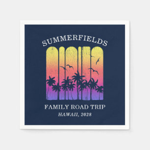 Aloha Retro Tropical Road Trip Matching Family Napkin