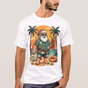 Aloha Santa Claus Christmas Hawaiian Tiki Drink_1 T-Shirt