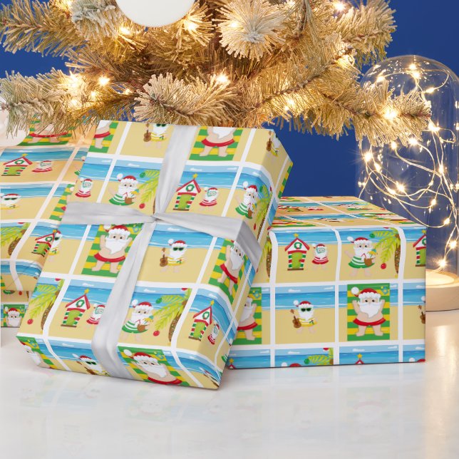 Aloha Santa Claus Wrapping Paper (Holidays)