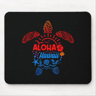 Aloha sea turtle tropical hawaii summer beach mouse pad