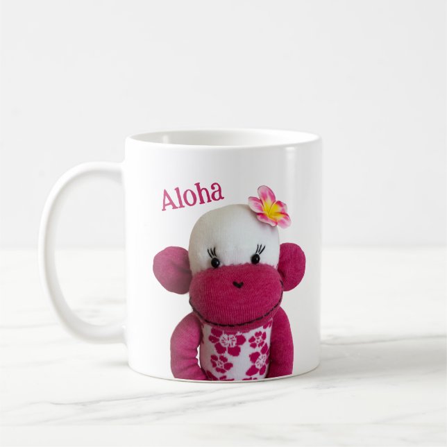 Aloha Sock Monkey(Girl) Coffee Mug (Left)