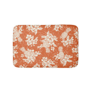Aloha Spirit: Hibiscus-Pineapple Harmony. Bath Mat