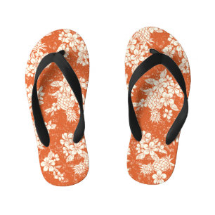 Aloha Spirit: Hibiscus-Pineapple Harmony. Kid's Thongs