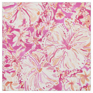 ALOHA STATE Tropical Watercolor Floral Fabric