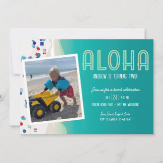 Aloha Summer Beach Birthday Party Invitation