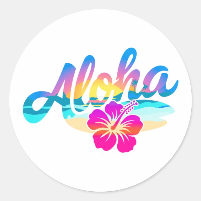 Aloha Summer  Classic Round Sticker (Front)