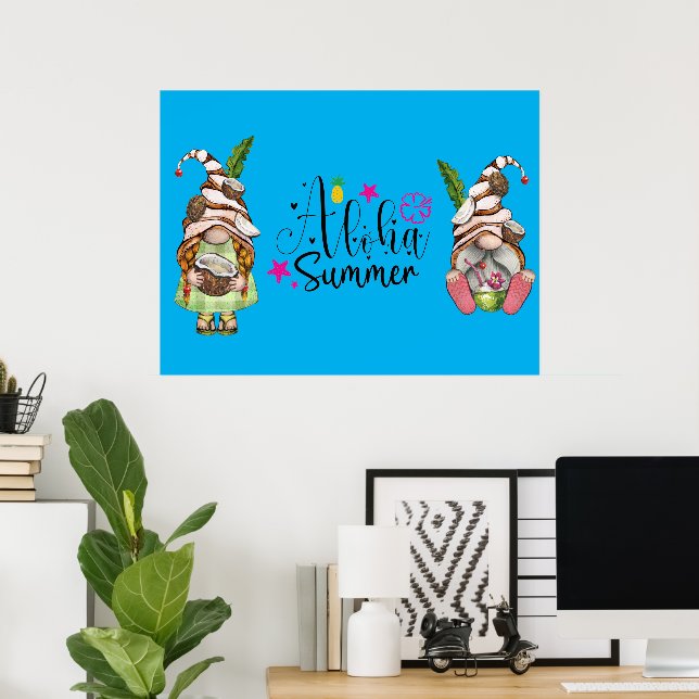 Aloha Summer Gnomes Poster (Home Office)