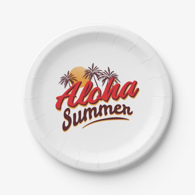 Aloha Summer Paper Plate (Front)